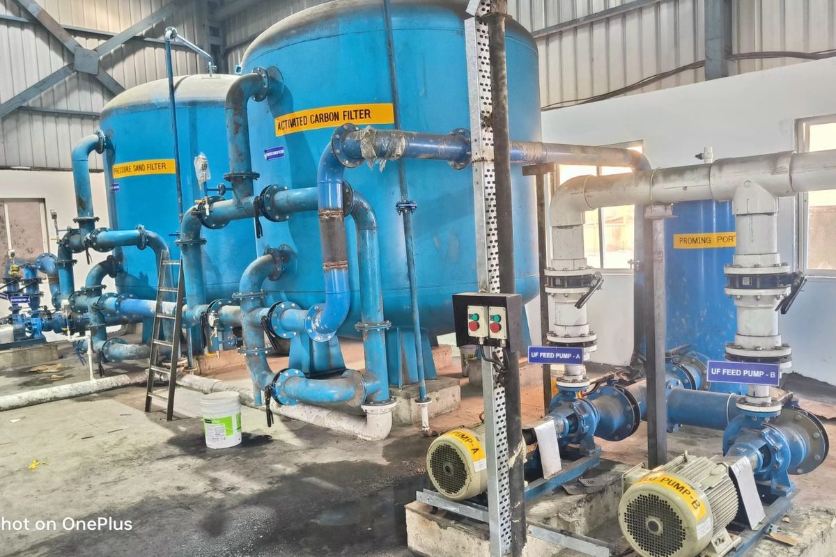 Treatment plant room with dosing, filtration and control equipment